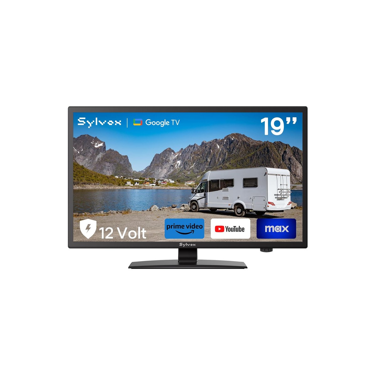 SYLVOX 19 inch RV TV, 12 Volt Smart TV with Google OS, 178 Degree Wide Viewing, AC/DC Power, Voltage Protection (ASIN B0FQ5D5PLN)