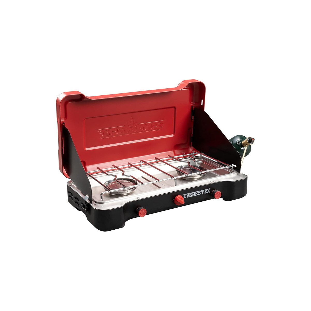Camp Chef Everest 2X 2-Burner Portable Camping Stove, 40,000 BTUs, Two 20,000-BTU Burners, Propane, Matchless Ignition (ASIN B09KNVRDNQ)