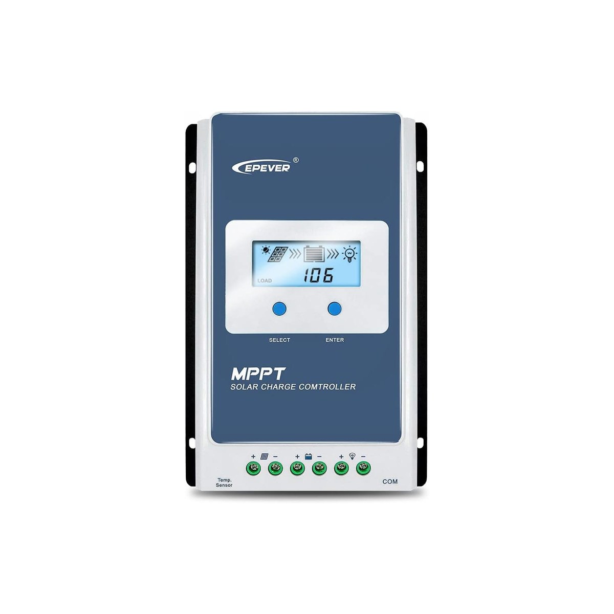 EPEVER Tracer 4210AN 40A MPPT Solar Charge Controller (100V PV input, 40A charge current, 520W max array at 12V, RS485 MT50-compatible port, LiFePO4-capable via USER mode, ASIN B081GSBGFL)