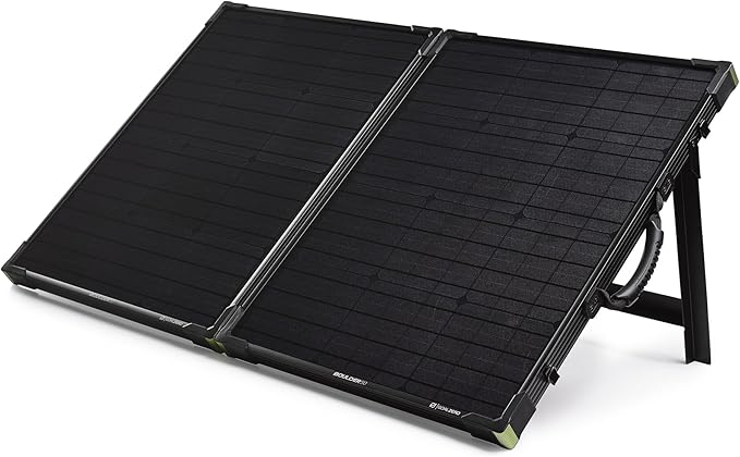 Goal Zero Boulder 100 Briefcase (B06Y3TC113, 100W tempered-glass portable foldable panel with integrated kickstand and proprietary Anderson Powerpole connector)