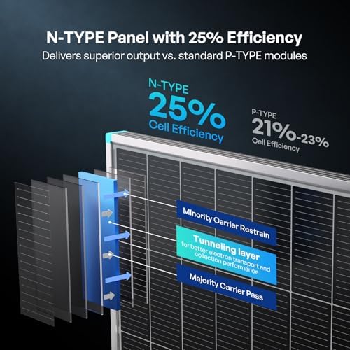 2x Renogy 200W N-Type Rigid for 400W Offshore Array (2x B0DYD8VT9C, paired with Victron MPPT charge controller, approximately $360 total panel cost)