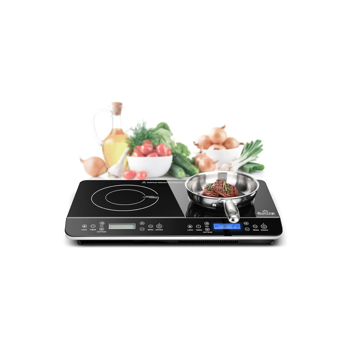 Duxtop 9620LS BT-350DZ Portable Double Induction Cooktop, Two-Burner 1800W Countertop Burner, LCD Sensor Touch (ASIN B07GB149V7)