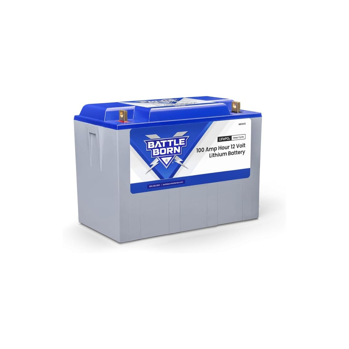 Battle Born 12V 100Ah LiFePO4 Deep Cycle Battery (internal BMS, US-based support, 10-year warranty, RV / marine / solar / off-grid, ASIN B06XX197GJ)