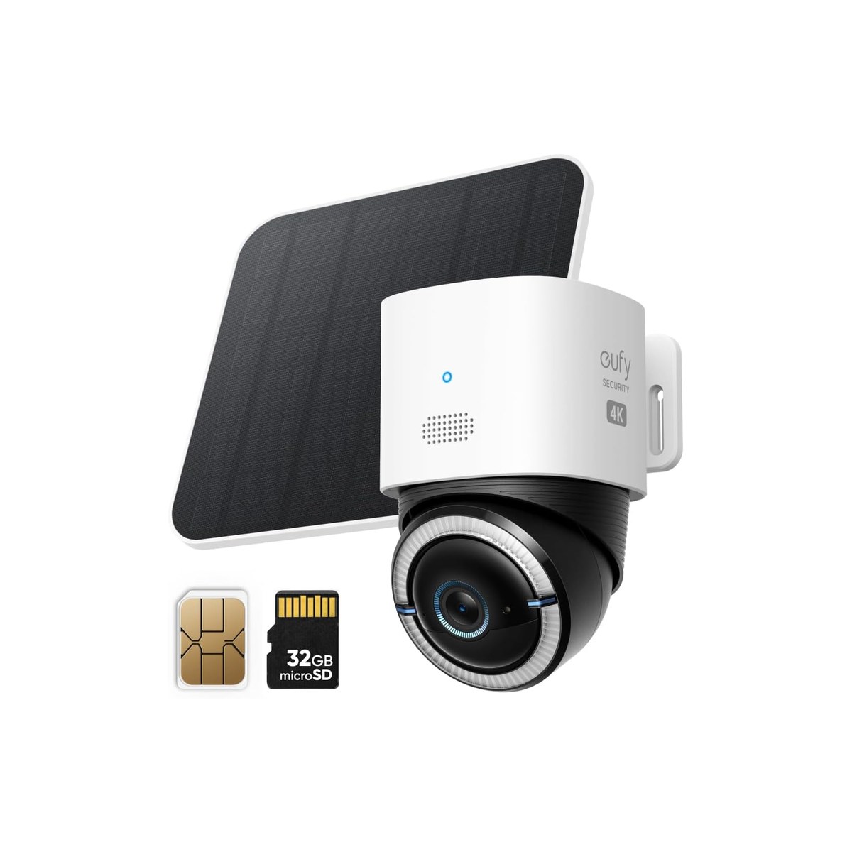 eufy Security 4G LTE Cam S330, 4K Cellular Solar Security Camera, Pan and Tilt, 4G and WiFi Duo-Mode, SIM and 32GB SD Included (true no-wifi, ASIN B0CZ6KW4NP)