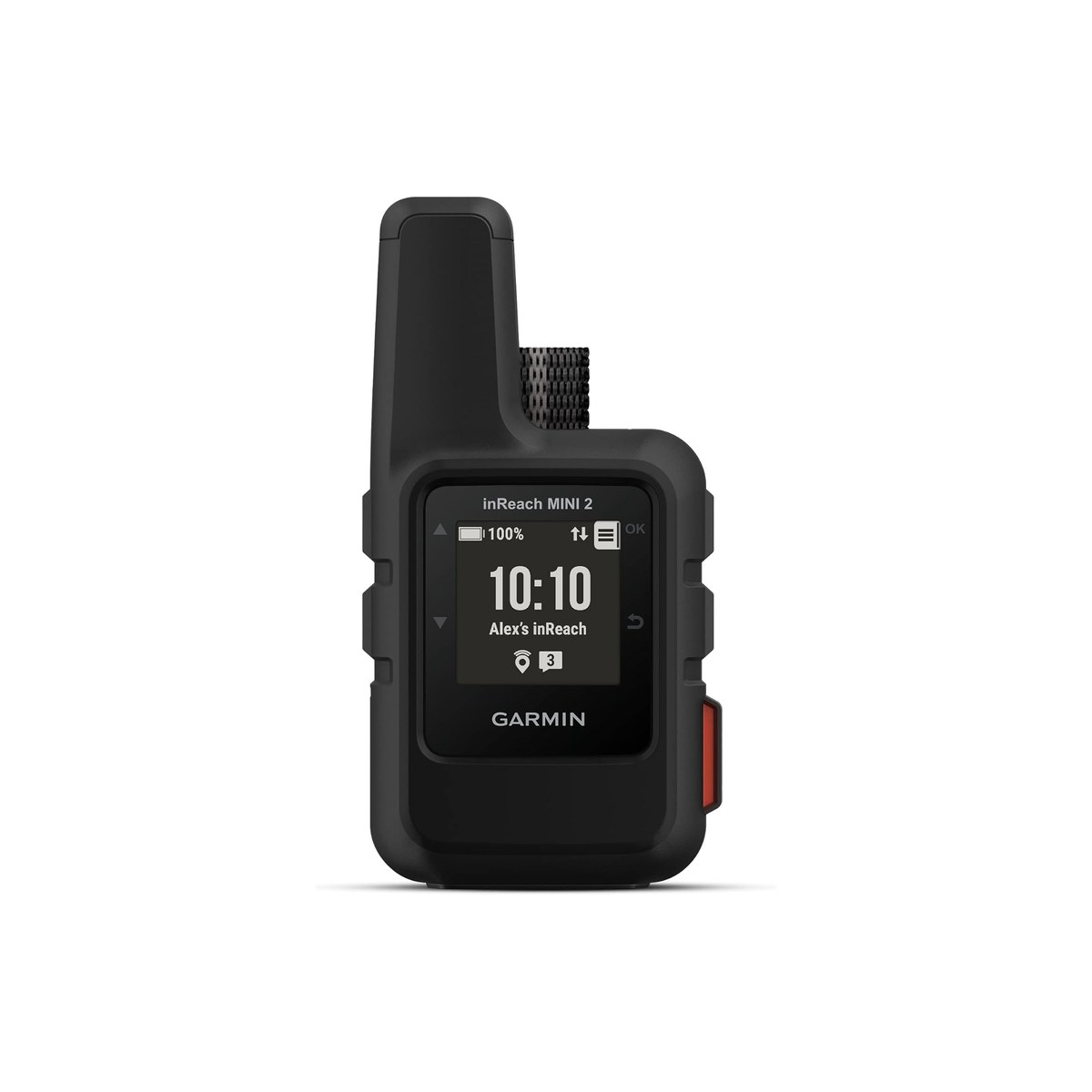 Garmin inReach Mini 2 (Iridium two-way satellite communicator, full on-device GPS with waypoints and TracBack, monochrome 0.9-inch screen, button navigation, works standalone, IPX7, 100 g, the lightest unit here, interactive SOS to Garmin Response, ASIN B09PSSSFPF)