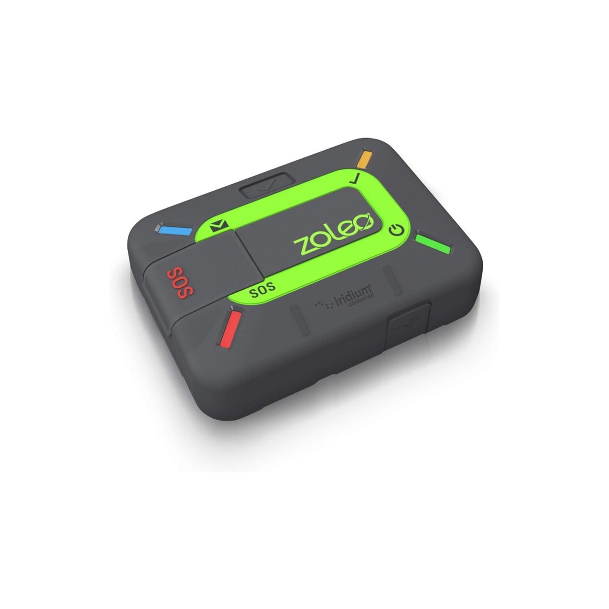 ZOLEO (Iridium two-way satellite communicator, app-paired messaging with a permanent dedicated SMS number and email address, automatic Wi-Fi, cellular, and satellite switching, hardware check-in and SOS that work without a phone, IP68 rated to 1.5 m for 30 minutes, 150 g, SOS to a GEOS-branded center operated by Global Rescue, ASIN B0DFZ1YBGD)